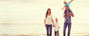 Family on the beach